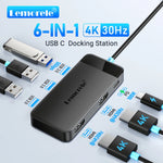 Lemorele 6-in-1 USB C Hub 4K Docking Station Dual HDMI DP 4K for Laptop MacBook Dell HP 100W PD USB 3.0 Multi Monitor Adapter