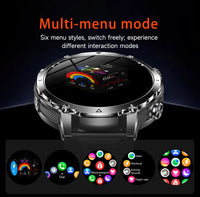 Newly Durable 1400mAh Large Battery Smart Watch Men 1.7" HD Screen IP68K Waterproof LED Flashlight Sports BT Call Smart Bracele