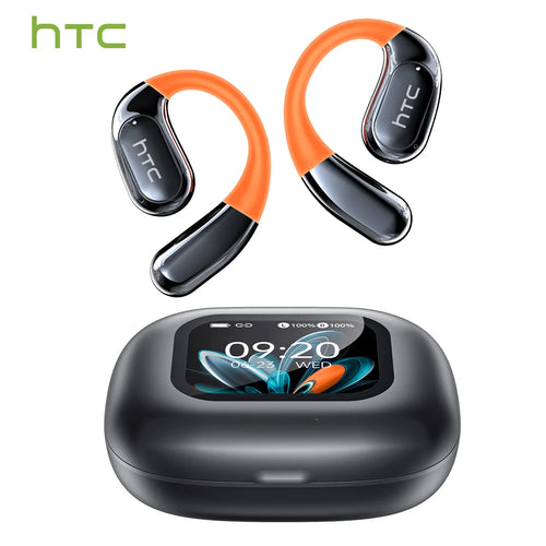 HTC NE27 Wireless Headphones Bluetooth 5.4 AI Translator Earbuds Glowing Earhook Hd call