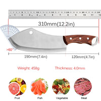 Kitchen Chef Knife Stainless Steel Meat Fish Fruit Vegetable Slicing Bone Chopping Professional Butcher Cleaver Knife with Cover