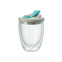 Cute Portable Water Cup Double Wall Glass Cup With Leak-Proof LidTransparent Insulated Coffee Cups Milk Tea Juice Mug Dinkware