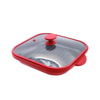 Microwave Skillet, Covered Grill Pan & Crisper Tray – Microwave Cookware That Lets You Fry, Sauté, Cook, Brown, and Even Crisp F