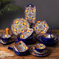 Ceramic Tableware Set Rice Bowl Serving Plate Creative Cutlery Soup Plate Noodle Handle Bowl Sauce Dish Steak Salad Fruit Plate