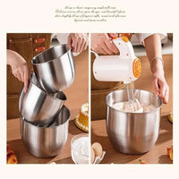 1Pc Multi-Purpose Stainless Steel Bowl - Deep Mixing Basin for Baking Cake Egg Beater Salad, Fruit Storage Kitchen Cooking Tool