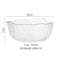 Glass Salad Bowl Clear Large Serving Bowl for Fruit Dessert Trifle Pasta Yogurt Ice Cream Mixing Bowl Kitchen Party