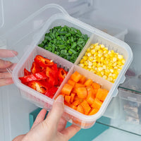 Refrigerator Storage Box 4/6 Grid Food Vegetable Fruit Storage Box Fridge Organizer Drain Basket Meat Onion Ginger Clear Crisper