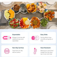 Table Turntable Kitchen Dining Turntable Tray 360 ° Rotation Versatile Heat Resistant Portable Rotating Food Organizer Tray
