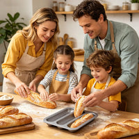 Non-stick perforated baguette mold, 3-hole French bread baking pan, carbon steel baguette baking pan, for home kitchen