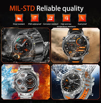 Newly Durable 1400mAh Large Battery Smart Watch Men 1.7" HD Screen IP68K Waterproof LED Flashlight Sports BT Call Smart Bracele