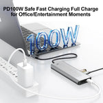8-in-1 USB 3.2 Hub With Disk Storage Function Multi Adapter Card Reader Type C to HDMI-Compatible Splitter For Laptops Macbook