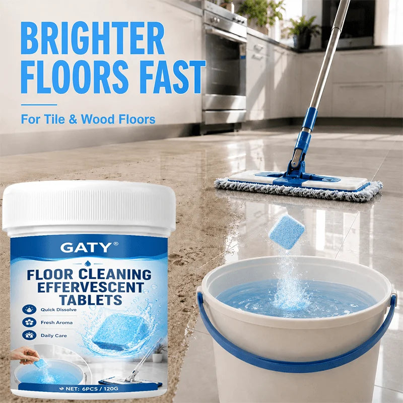 Floor Cleaning Effervescent Tablets, Deep Cleans Grease & Dust, Kitchen, Bathroom, Living Room, Easy Dissolve, Fresh Home
