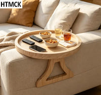 Sofa Tray Table Sofa Armrest Clip-On Tray Natural wooden Sofa Tray Practical TV Snack Tray for Remote Control Coffee Snacks