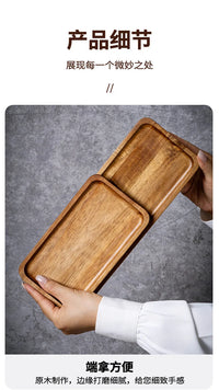 Tableware Solid Wood Food Tray Round Rectangle Dessert Plate Japanese-style Wooden Snack Fruit Tea Saucer Pallet Bread Board
