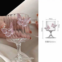 Glass Decanter Pink Butterfly Decor Elegant Goblet Wine Decanter Home Party Women's Wine Glass Dining Table Kettle Drinkware
