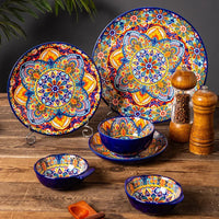 Ceramic Tableware Set Rice Bowl Serving Plate Creative Cutlery Soup Plate Noodle Handle Bowl Sauce Dish Steak Salad Fruit Plate
