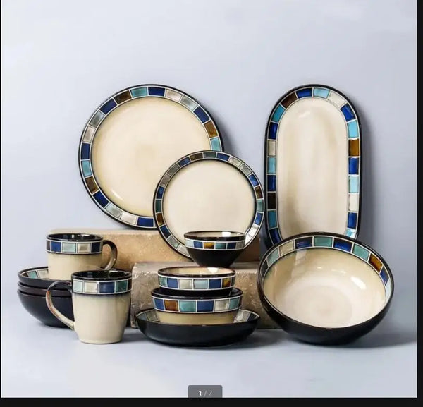 Ceramics Tableware Dinner Plate Western Steak Plates Sushi Soup Fish Sashimi Disc Dessert Bowl Rice Dish Mugs