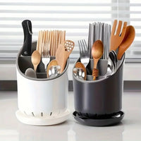 1 Pc Plastic Tableware Storage Rack Storage Chopsticks Knife Spoon Fork Drain Hole with Tray Household Drainage Rack