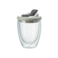 Cute Portable Water Cup Double Wall Glass Cup With Leak-Proof LidTransparent Insulated Coffee Cups Milk Tea Juice Mug Dinkware