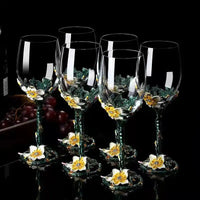 Exquisite Enamel Wine Glass Crystal Glass Champagne Cup Wineglass Drinking Glasses Cups Vintage Goblet Luxury Set Whiskey Dining