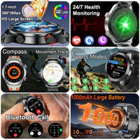 New GPS Track Smart Watch Men AMOLED Screen Outdoor Sports Fitness Heart Rate Compass IP68 Waterproof Bluetooth Call Smart Watch