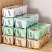1 Set of Food Storage Containers Square Transparent Compartments for Refrigerators, Salad, Fruit, Vegetable And Condiment Boxes