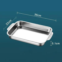 Deep Dish Stainless Steel Cookware, Covered Baking Tray with Lid, Heat-resistant Oven Safe Pot for Grilling & Daily Cooking