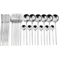 24 Pieces Flatware Cutlery Set Stainless Steel Tableware Dessert Tea Spoon Dishwasher Safe for Home Dining Room Kitchenware