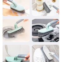 360° Deep Cleaning Brush, Sturdy Bristles Handle for Bathroom Kitchen Tile Floor Corner To Surface Scrub Tool Corner Cleaning Br