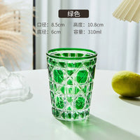 European Style Colorful Crystal Whisky Glass Cup Beer Cup Coffee Latte Mug Household Drinkware Party Restaurant Wine Glasses Cup