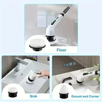 1 Set, Electric Cleaning Brush, Wireless Electric Rotating Scrubber, 7 Brush Heads and Adjustable Extension Handle, Bathroom Cleaning Brush, Household Cleaning Tools