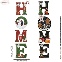 Christmas-themed Wall Hanging Letter Decorations, Wooden Art Decor, Suitable for Living Rooms, Kitchens, and Bedrooms