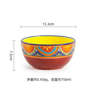 1pcs Ceramic Tableware Bohemian Flat Dinner Plate Western Steak Salad Dessert Cake Plate Shallow Dish Dessert Kitchen Dinnerware