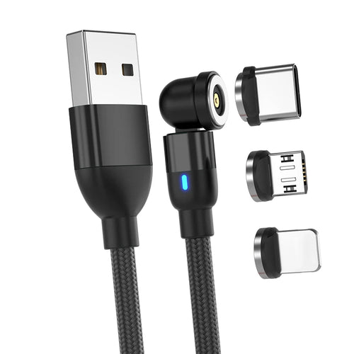 540 Rotate Magnetic USB C IPone Cable Micro USB Cable For iPhone 14 13 X 7 8s Pro Max Samung S20 21 Xiaomi Huawei Charger Cord