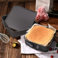 Baking Tools With Buckle Square Cake Pan Removable Bottom Carbon Steel Baking Tray Reusable Non-Stick Chiffon Cake Mold Bread