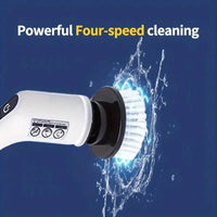 Use 7 Electric Rotating Brushes with Replaceable Brush Heads, Wireless Rechargeable Cleaning Brush with Telescopic Handle