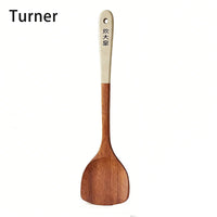 COOKER KING 4 In1 Cooking Tool Set Ebony Spatula and Spoon for Kitchen Use Kitchenware Exquisite Kitchen Tools Gift To Family