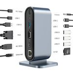 USB C 3.0 HUB Type C to Multi 4K HDMI Monitor Video Converter RJ45 Ethernet VGA PD Power Adapter Docking Station Laptop Splitter