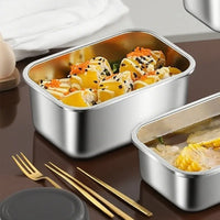 Large Capacity Bento Box 1700/2100ML Stainless Steel Lunch Box with Lid Microwave Suitable Fridge Leak-proof Food Storage Box