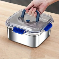 1800ML Stainless Steel Food Storage Container Extra Large Reusable Bento Box Refrigerator Organizer Kitchen Storage Essentials