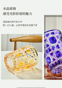 European Style Colorful Crystal Whisky Glass Cup Beer Cup Coffee Latte Mug Household Drinkware Party Restaurant Wine Glasses Cup