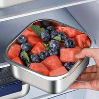 1800ML Stainless Steel Food Storage Container Extra Large Reusable Bento Box Refrigerator Organizer Kitchen Storage Essentials