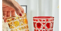 European Style Colorful Crystal Whisky Glass Cup Beer Cup Coffee Latte Mug Household Drinkware Party Restaurant Wine Glasses Cup
