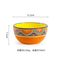 1pcs Ceramic Tableware Bohemian Flat Dinner Plate Western Steak Salad Dessert Cake Plate Shallow Dish Dessert Kitchen Dinnerware