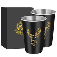 LKKCHER 500ml Pint Glass Skull Pattern 3.25oz Weizen Glass 2pcs/Set Stainless Steel Large Capacity Drinkware for Beer Gifts Set
